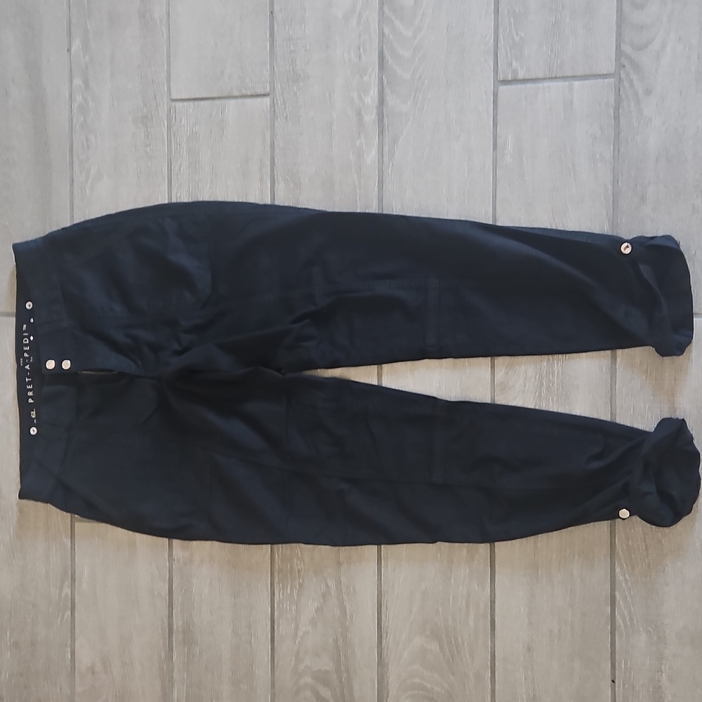 White House Black Market PRET-A-PEDI Black Cropped Pants Size 6L